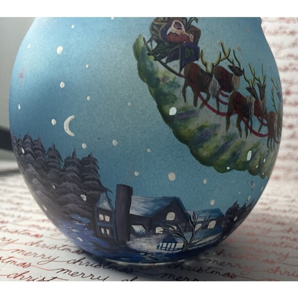 Christmas Reindeer Winter land 3 " Candle Holder Hand Painted - Picture 9 of 12